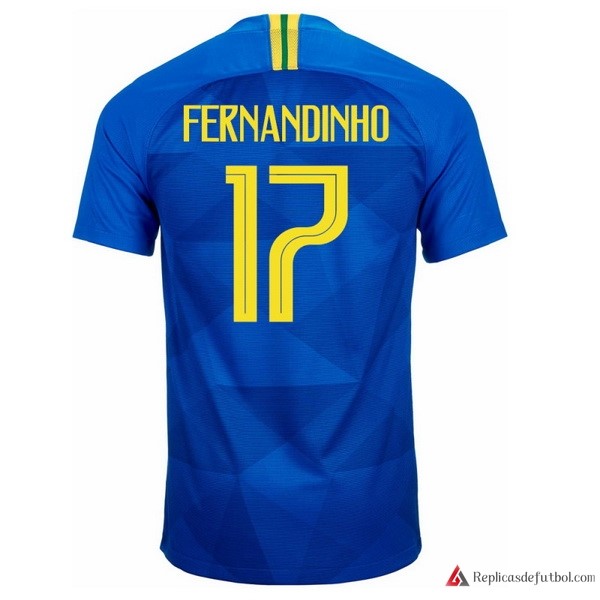 Camiseta Seleccion Brasil Segunda equipación Fernandinho 2018 Azul
